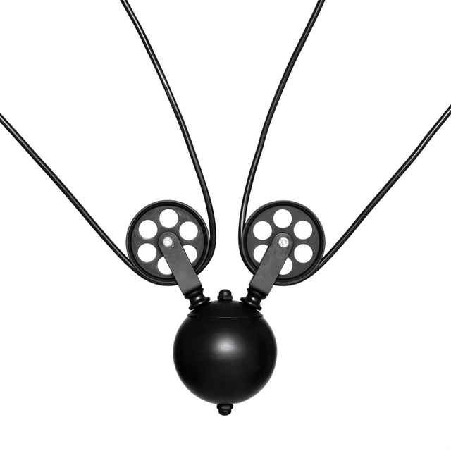 Lampă suspendată EZIO, metalică, neagră, înălțime 60 cm