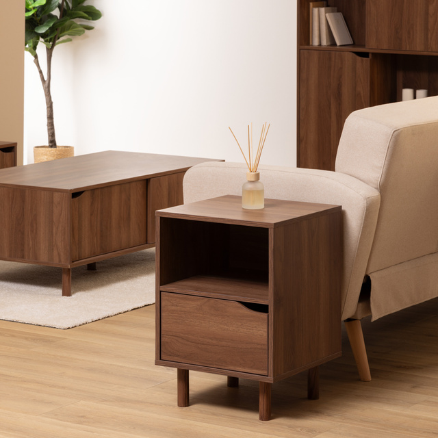 Noptieră SLIDY, culoare lemn închis, 40 x 57,5 x 40 cm