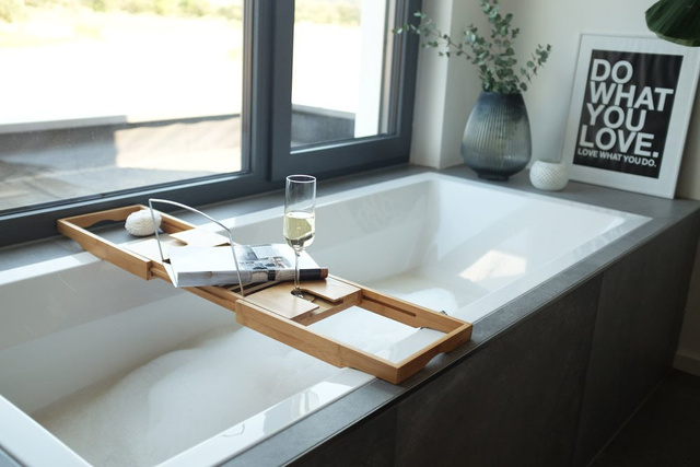 Tava de baie pentru cada, suport pentru prosoape 2 in 1 - set, ZELLER