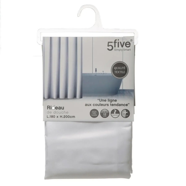 Perdeau de dus din poliester, 180 x 200 cm