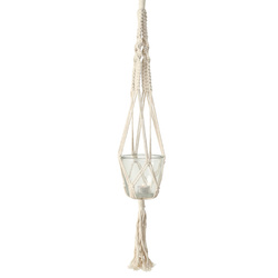 Ghiveci de flori din sticla, decor macrame MAKRAMEE, 83 cm
