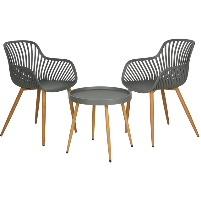 Set mobilier de gradina din plastic, masa si 2 fotolii