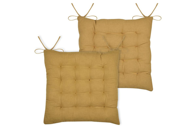 Perna pentru scaun cu legături COLINE, 100% bumbac, 38 x 38 cm