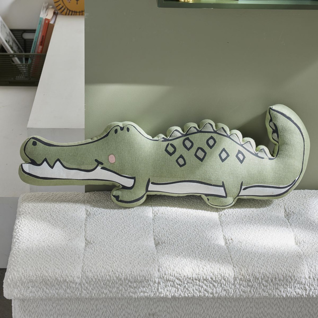 Pernă îmbrățișabilă crocodil MAGIC JUNGLE, 65 x 25 x 10 cm