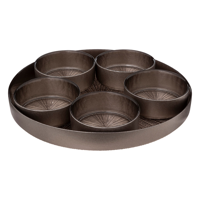 Set de servire gustări ASTRA cu tavă