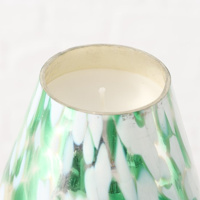 Candelă din sticlă în formă de brad DOTTI, înălțime 17,5 cm