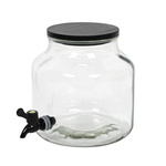 Borcan cu robinet din sticlă, cu capac din lemn de pin, 5,2 l