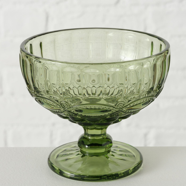 Pahar pentru inghetata din sticla, verde, 250 ml