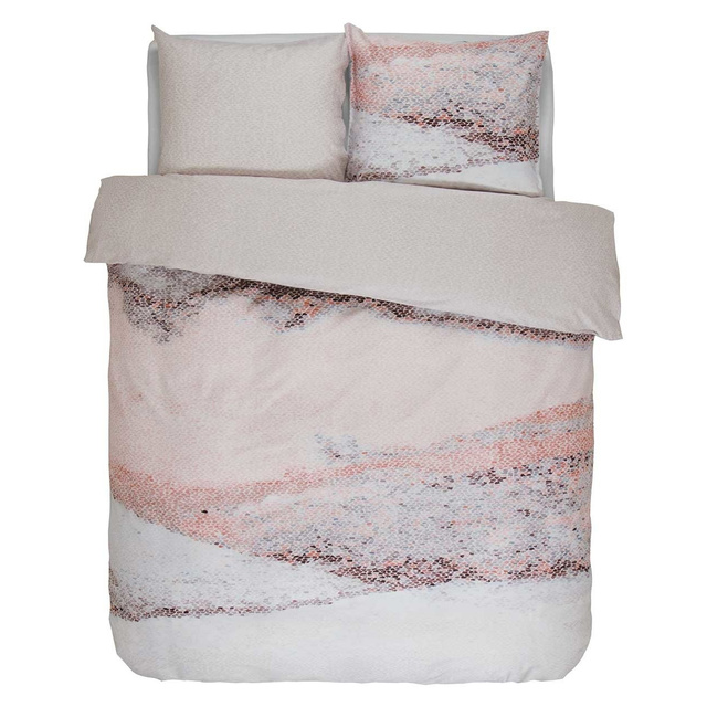 Set de lenjerie de pat din satin pentru pilotă și perne cu motiv de piele de șarpe roz, 100% bumbac, 200 x 220 cm, Essenza