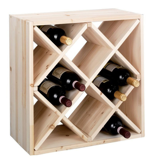 Suport din lemn pentru vin, raft pentru 12 sticle de vin, ZELLER, model 1