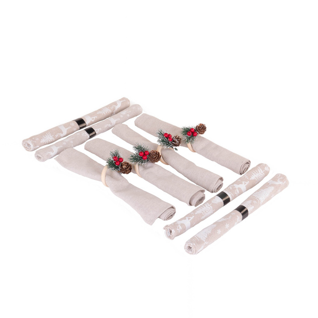 Set de decorare a mesei, șervețele și suporturi, pentru 4 persoane