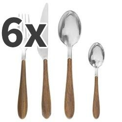 Set tacâmuri pentru 6 persoane, MARC, lemn deschis