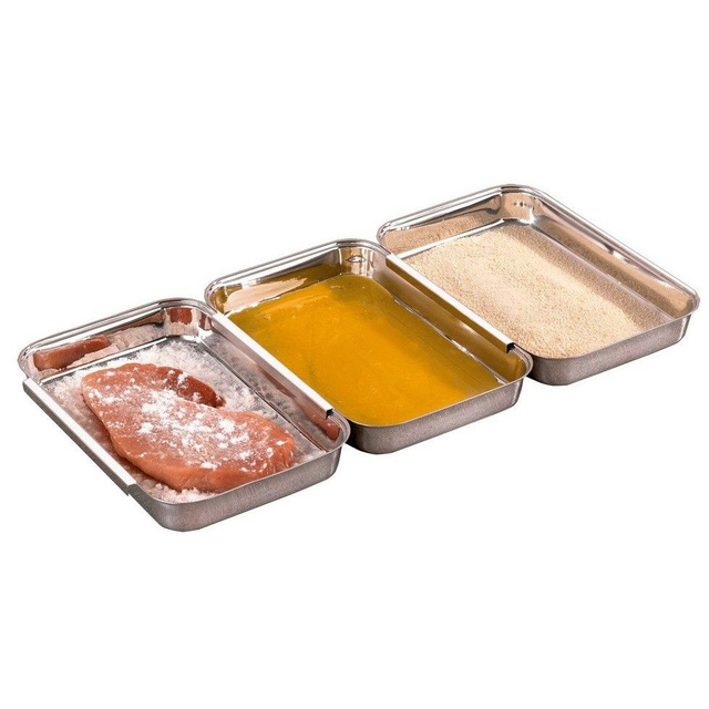 Set 3 tavi servire/preparare, Inox, 22x16x3 cm