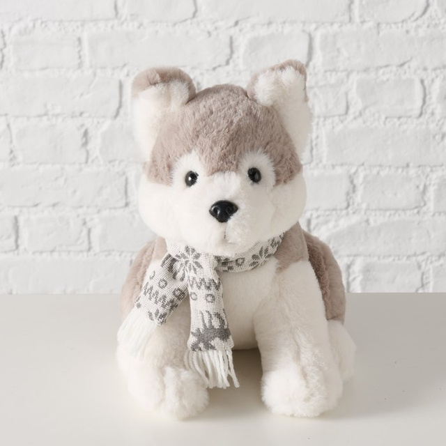 Câinele de pluș cu fular BELLO, 28 cm