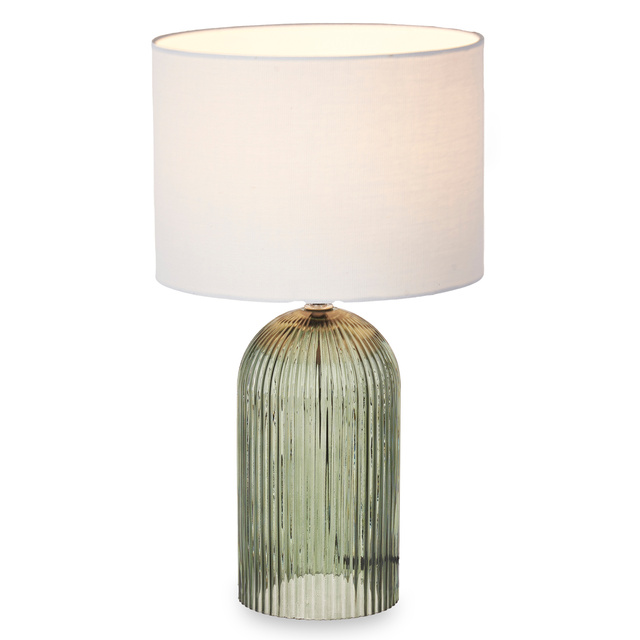 Lampa de masa cu baza din sticla canelata, LINES, Ø 25 cm