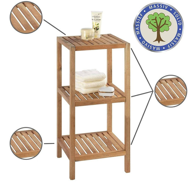 Raft de baie NORWAY - 3 niveluri, WENKO, natural