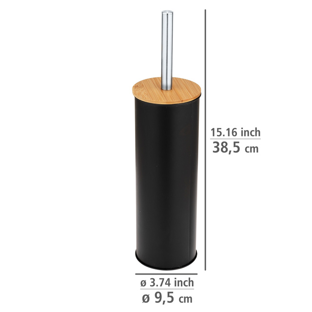 Perie de toaleta cu recipient metalic inchis TORTONA, Ø 9,5 cm