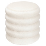 Taburet puf rotund boucle cu depozitare, Ø 40 cm