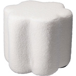 Puf floare YORE, tapițerie miel, 34 x 34 x 29 cm, alb