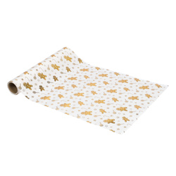 Traversa de masa cu model turta dulce aurie, 28 x 300 cm