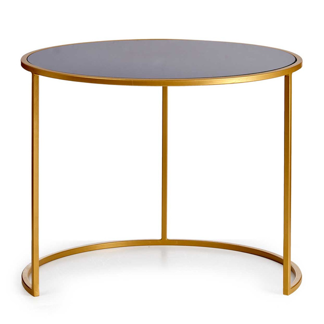 Măsuță coș LUVO cu blat auriu, Ø 52 cm