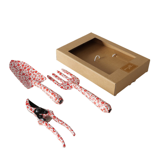 Unelte de gradina cadou Lilly, mini lopata, mini furca, mini foarfeca, 3 elemente