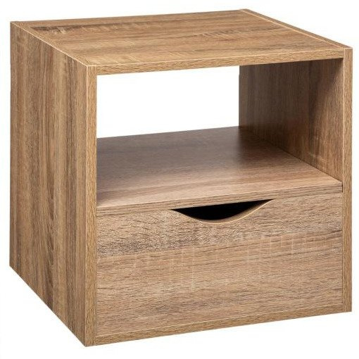 Noptiera cu sertar si polita, 31 x 31 x 16 cm