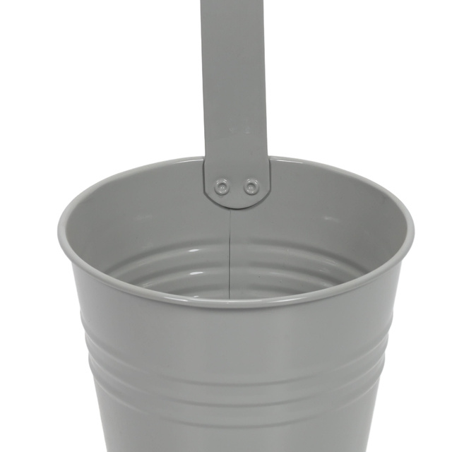 Husa din zinc pentru ghiveci cu carlig, 13 x 13,5 cm