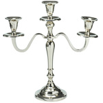 Candelabru cu trei brațe, argintiu, 30 cm, model 2