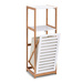 Etajera Zeller pentru baie, din lemn de bambus, 33 x 36 x 98 cm, Alb/Maro