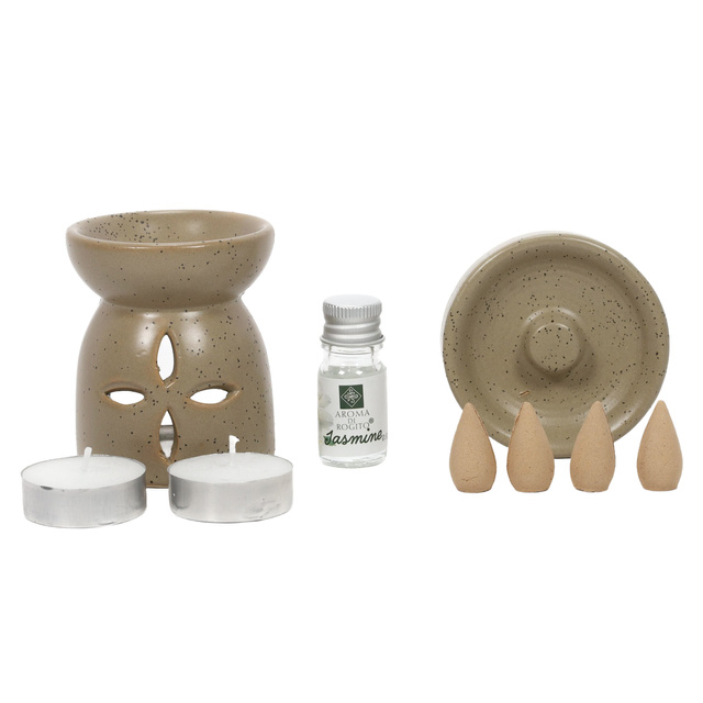 Lămpă aromatică + bețișoare parfumate HAPO, 9 piese