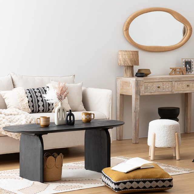 Taburet lateral Inuit Bouclé alb