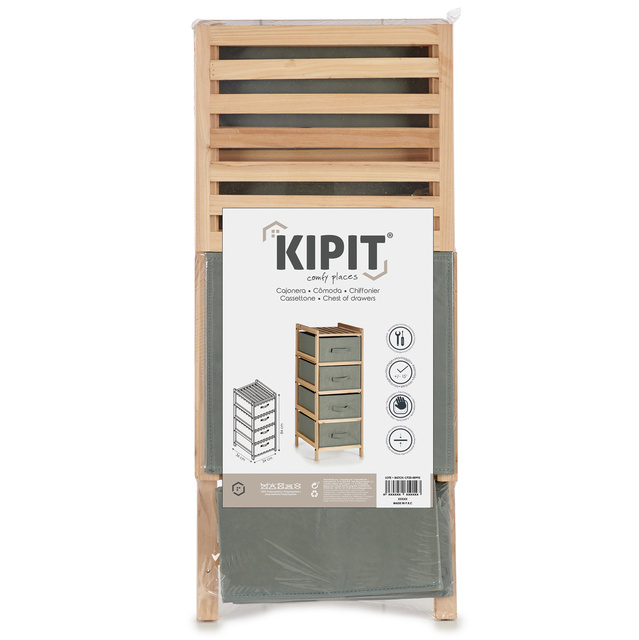 Comodă cu 4 sertare din material textil