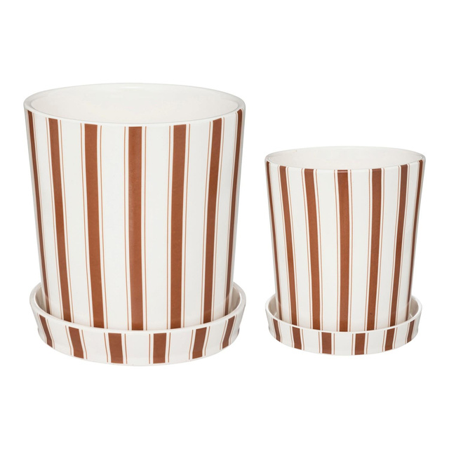 Ghivece ceramice Rivi cu farfurioare, dungi