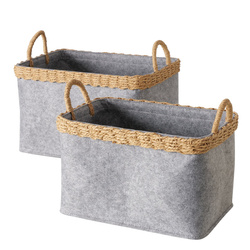 Set 2 cosuri  depozitare Nilo,  fetru,  dreptunghiulare