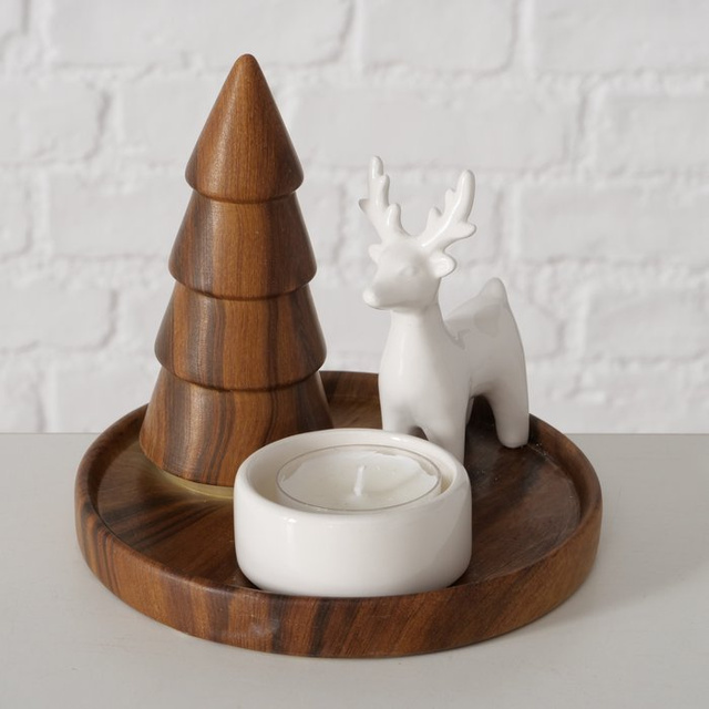 Candelabru cu brad și figură SKANDO, înălțime 12 cm