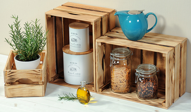 Cutie depozitare lemn, pin, 30 x 20 cm, Kesper