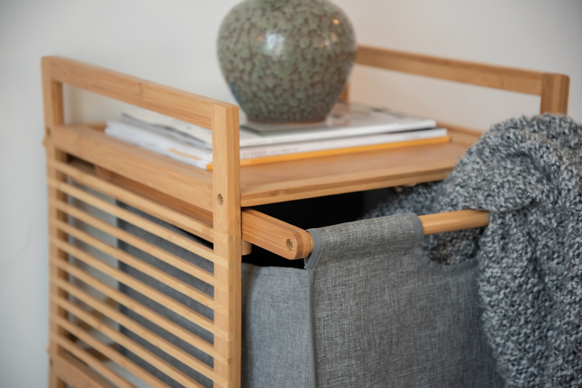 Masă BAHARI, bambus, cutie de depozitare, Wenko