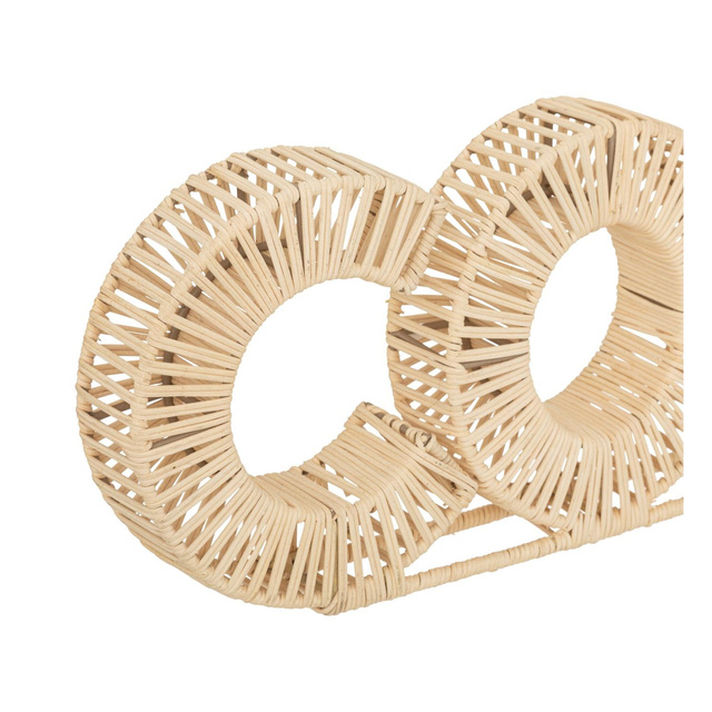 Decoratiune penturu camera Cosy, fier si rattan, 64 x 5,5 x 20 cm