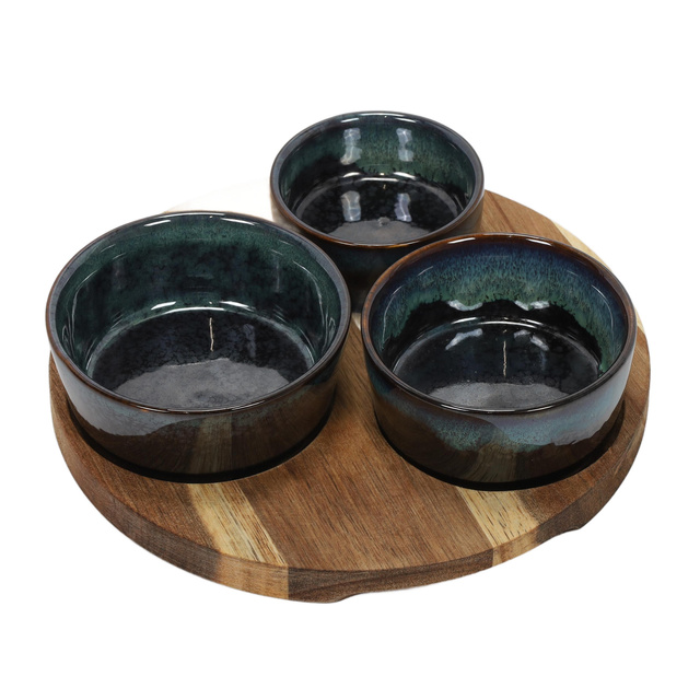 Tava de gustare cu boluri din gresie, Ø 20 cm