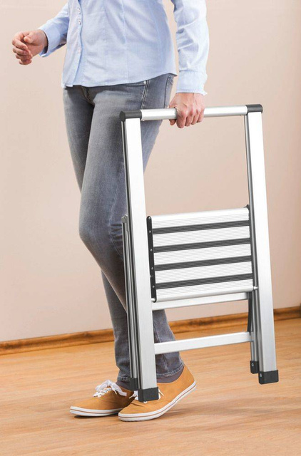 Scară din aluminiu, cu 2 trepte, WENKO, gri