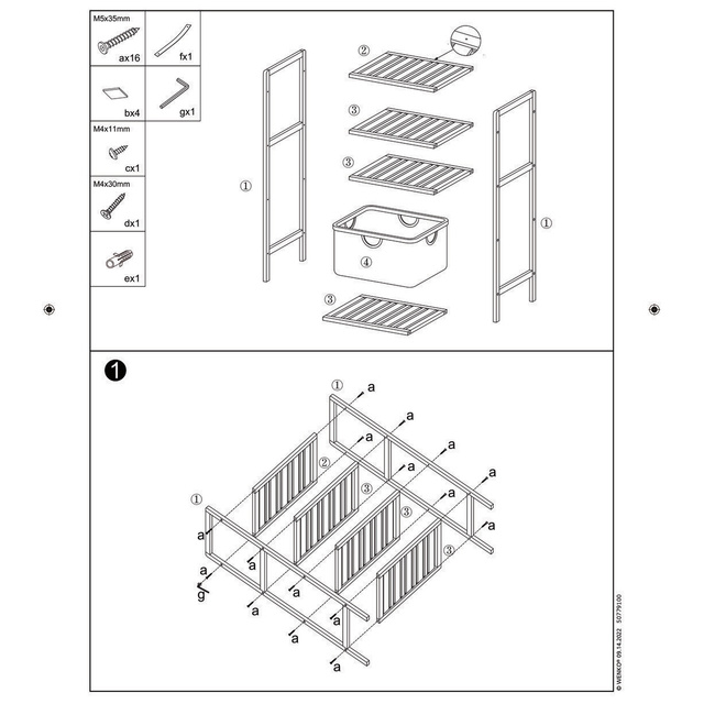 Raft de baie cu 3 niveluri, bambus, Ecori, WENKO