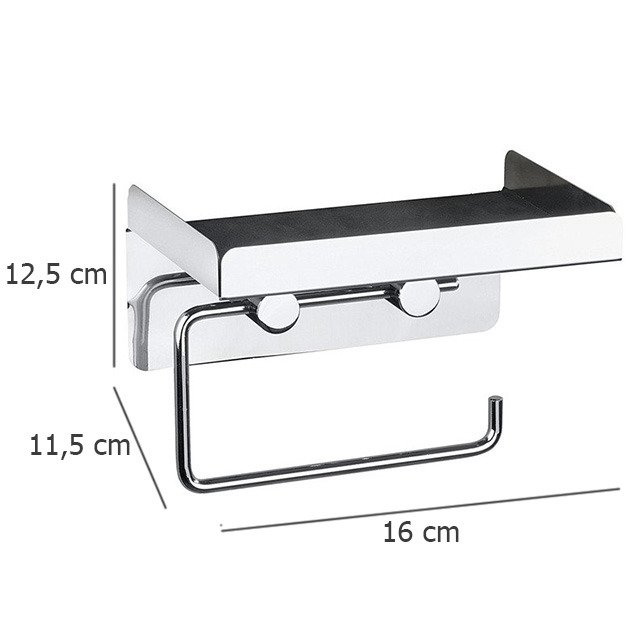 Suport pentru hârtie igienică cu raft pentru șervețele umede - 2 în 1, WENKO