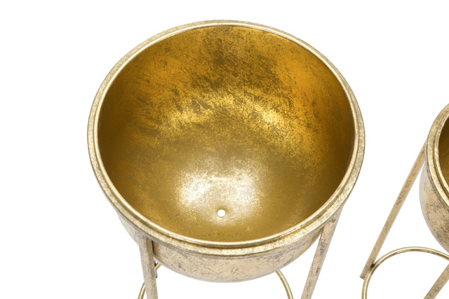 Suporturi de flori aurii cu ghivece detașabile