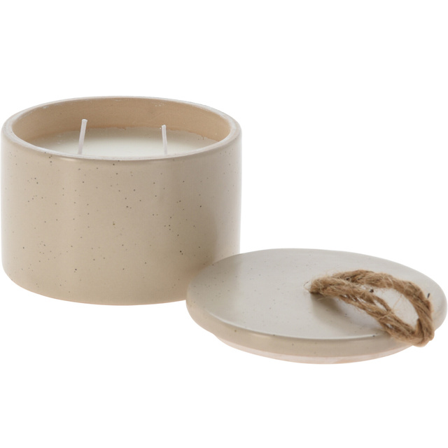 Lumânare în recipient din porțelan HELI, Ø 10 cm, bej
