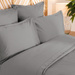 Set de cearșafuri solide din bumbac Percale gri 240 x 220 cm