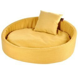 Pat pentru caine cu perna COSY, 80 x 60 cm, galben