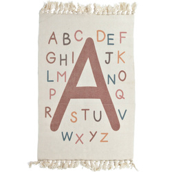 Covor copii Litere, cifre, cu franjuri, 60 x 90 cm