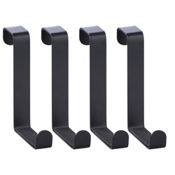 Set 4 carlige pentru uși, Negru, 7,6x6x1,2 cm, WENKO