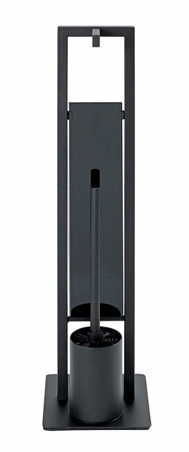 Suport pentru hârtie și perie de toaletă Rivalta, WENKO, negru